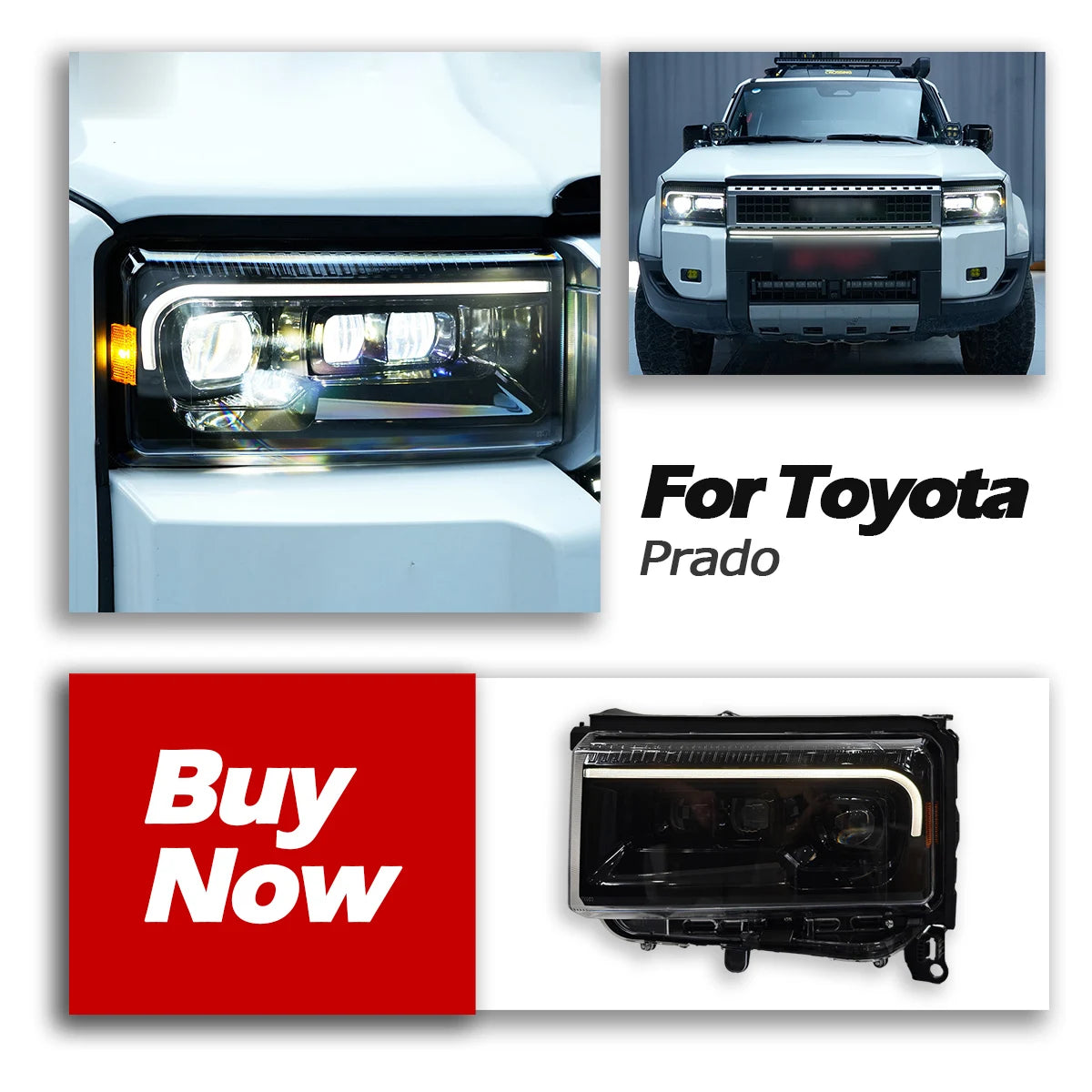 TYPY New LED Car Headlights For Toyota Prado LC250 Headlight 2024-2025 Signals Auto Accessories Daytime Running Lights
