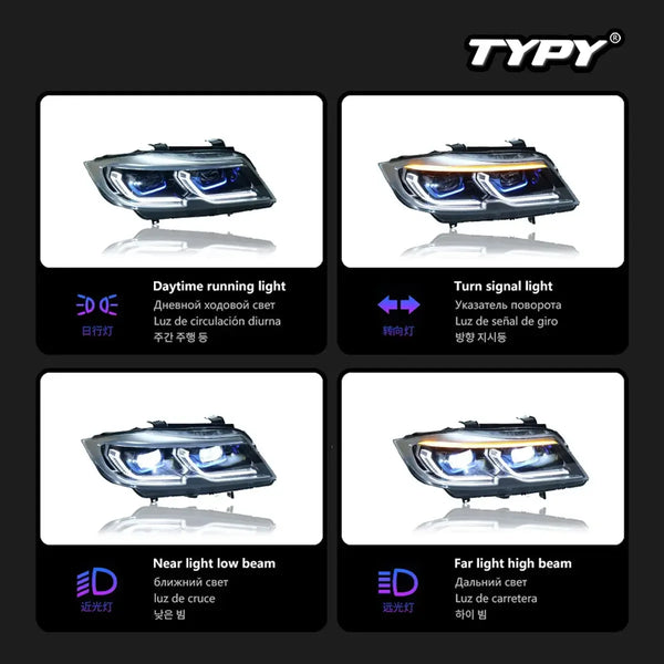 TYPY Car For BMW 3 Series E90 Headlight 2005-2012 Upgrade Modified to New DRL Dynamic Turn Signal LED Headlight Auto Accessories