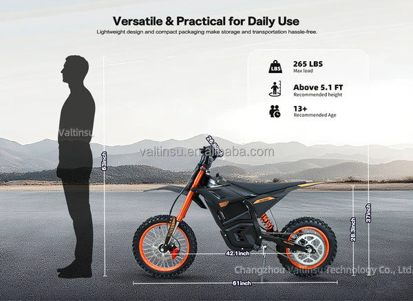 VALTINSU EM-5 Verified Manufacturer 48V 2500 W Motorcycle Performance Pit Bike Off Road Electric Dirt Bike