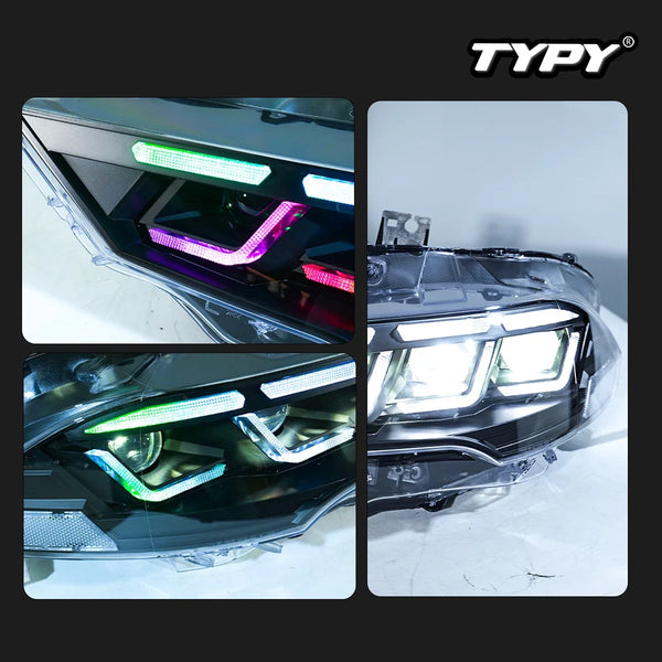 TYPY Car Lights For Ford Mustang RGB 2018-2022 Headlight LED Projetor head Lamp Daytime Running Light Automotive Accessories
