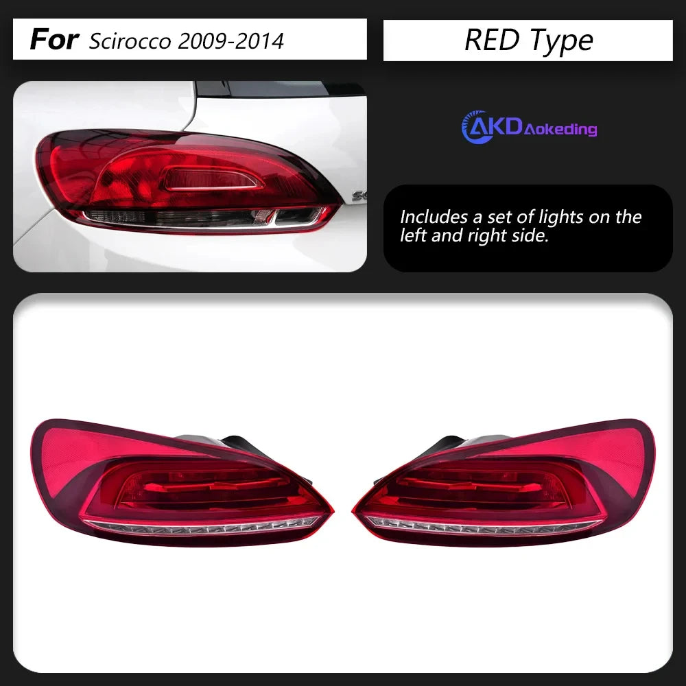 AKD Tail Lamp for VW scirocco LED Tail Light 2009-2015 scirocco Rear Fog Brake Turn Signal Automotive Accessories