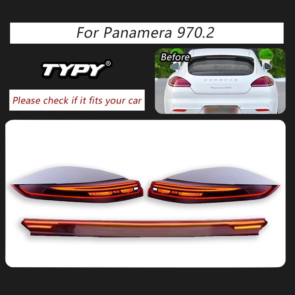 Car For Porsche Panamera 970.2 Taillight 2014-2016 Upgrade Modified New DRL Dynamic Turn Signal LED Taillight Auto Accessories