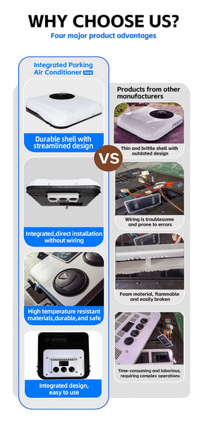 Electric Truck Air Conditioning Systems Parking Air Conditioner 12 Volt 24v Split Parking Cooler For Camper Van Cabin