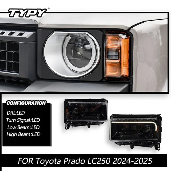 TYPY New LED Car Headlights For Toyota Prado LC250 Headlight 2024-2025 Signals Auto Accessories Daytime Running Lights