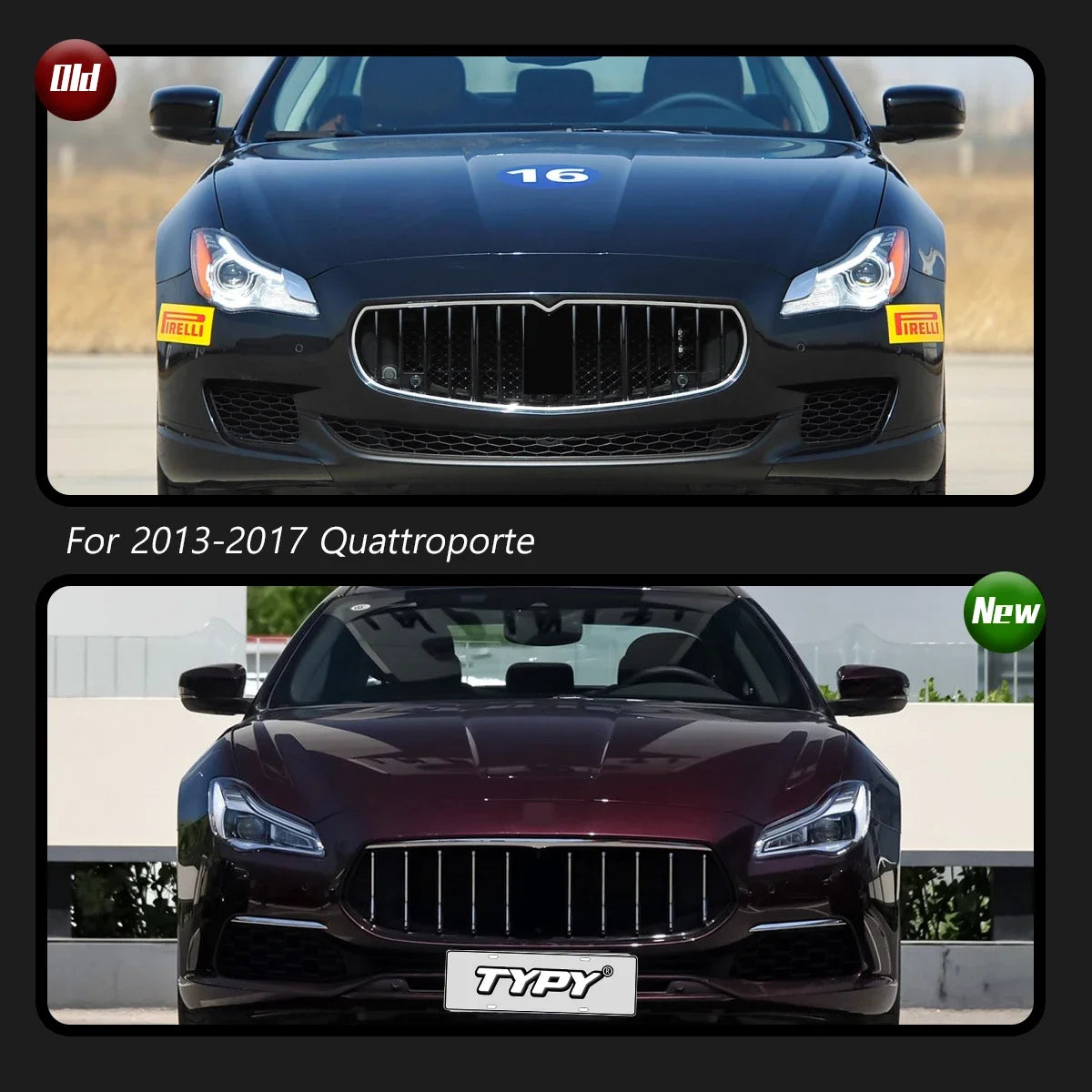 TYPY Car For Maserati Quattroporte LED Headlights 2013-2017 Upgrade to NEW Dynamic Turn Signal Lamp Brake DRL Car Accessories