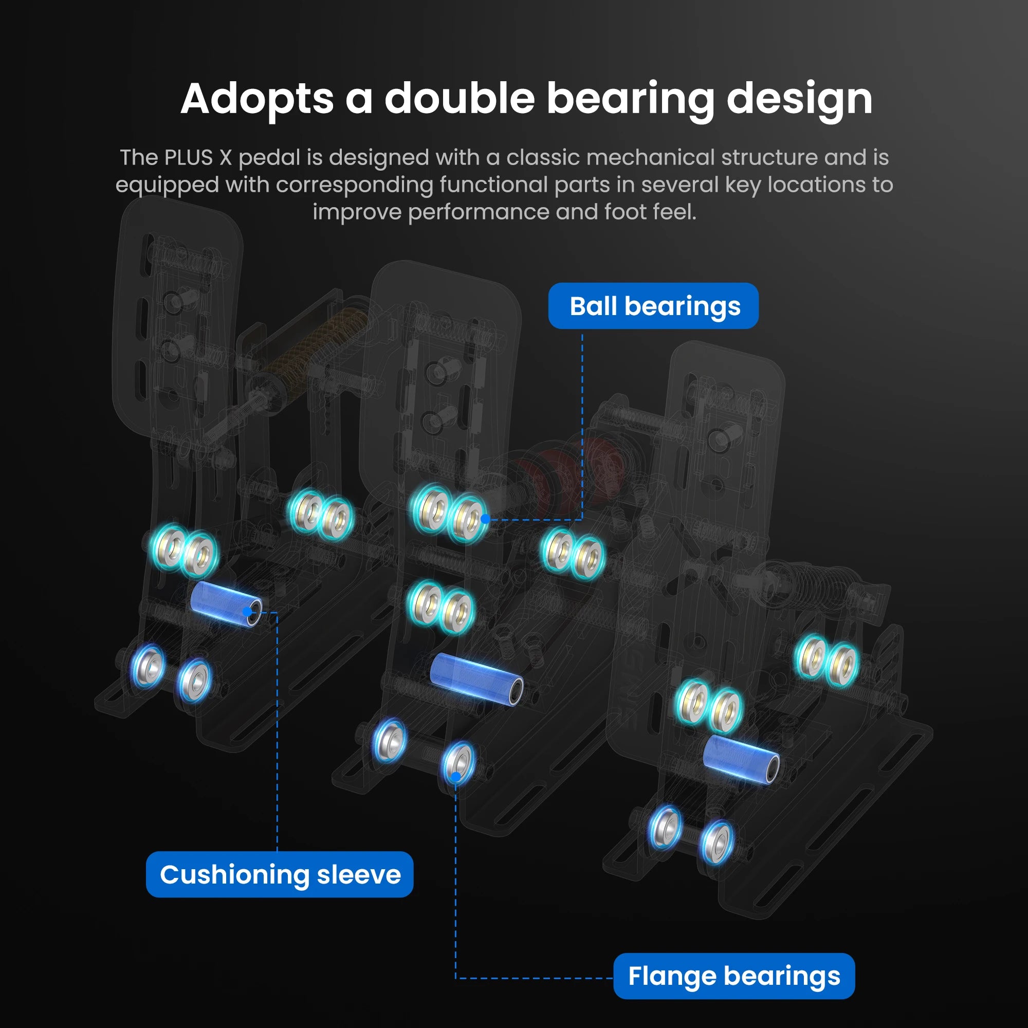 SIMSONN Black Plus X Simracing Pedals Sim Racing Simulator Pedal Pressure Load Cell HE Hydraulic Pedal for PC Cockpit Pedal