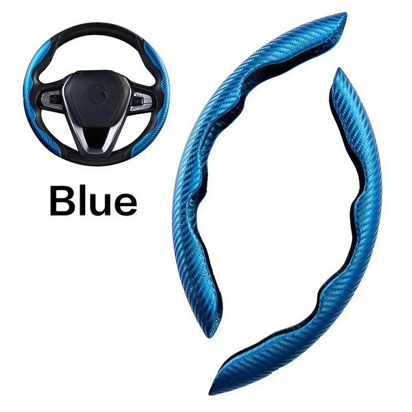 Universal Steering Wheel Cover, Ultra-Thin Carbon Fiber Anti-Slip Pattern, Fits Most Car Wheels