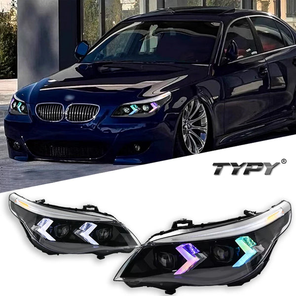 TYPY Car For BMW 3 Series E60 RGB Headlight 2004-2010 Upgrade Modified to New Dynamic Turn Signal LED Headlight Auto Accessories
