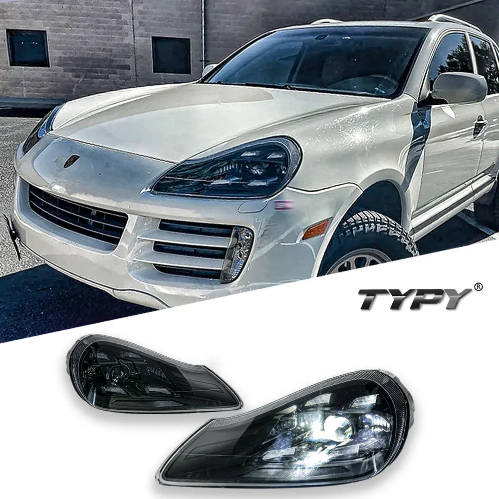 TYPY Car For Porsche Cayenne 957 Headlight 2007-2010 Upgraded Styling New LED Headlight Dynamic Turn Signal Lamp Car Accessories