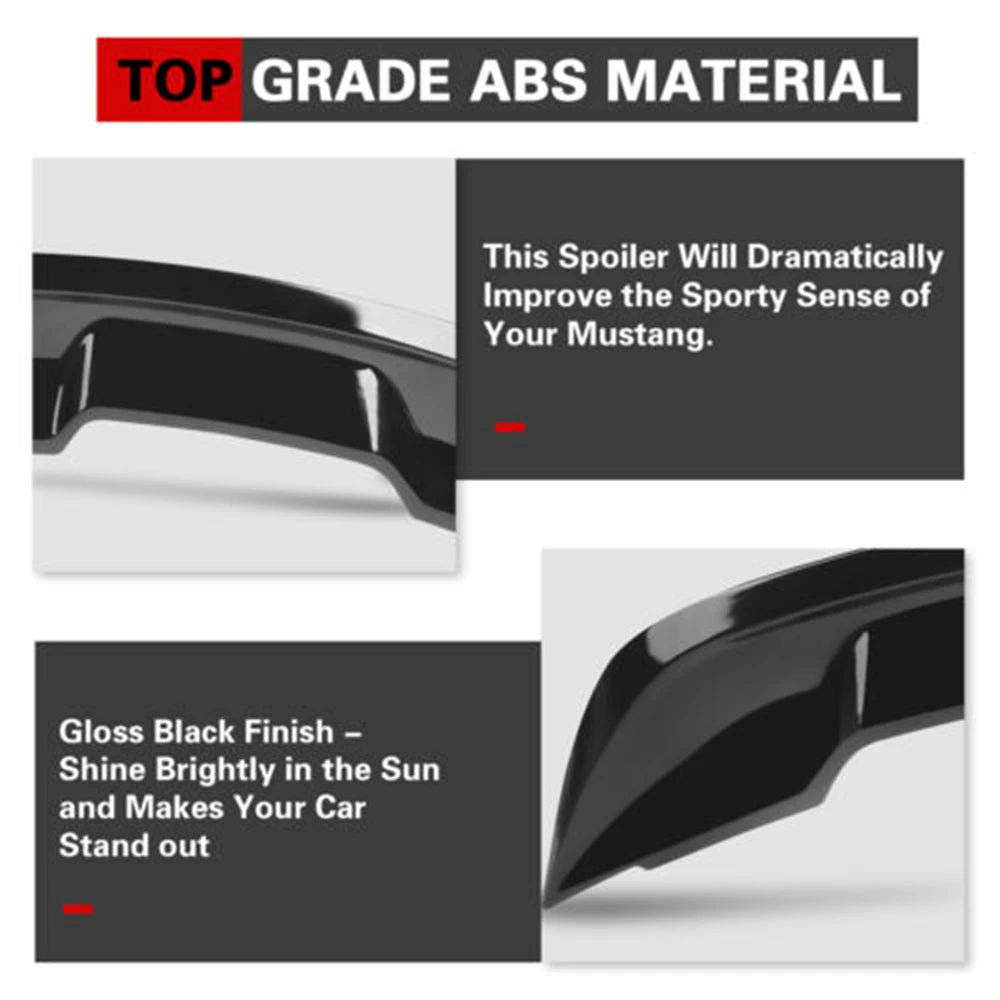 Rear Spoiler For Ford Mustang 2015-2023 Accessories Coupe Glossy Black/Carbon GT Style Trunk Wing ABS Car Exterior Parts HOT