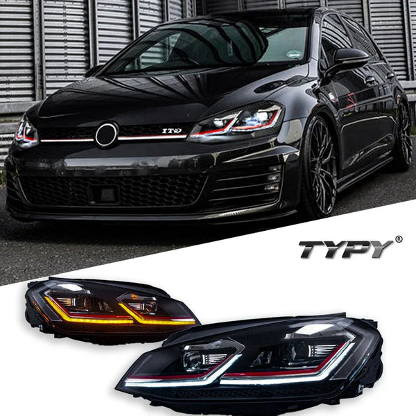 TYPY New LED Head Lamp Upgrade Modified For VW Golf 7 Golf 7.5 MK7 Headlights 2013-2020Dynamic Signal Head Lamp Auto Accessories