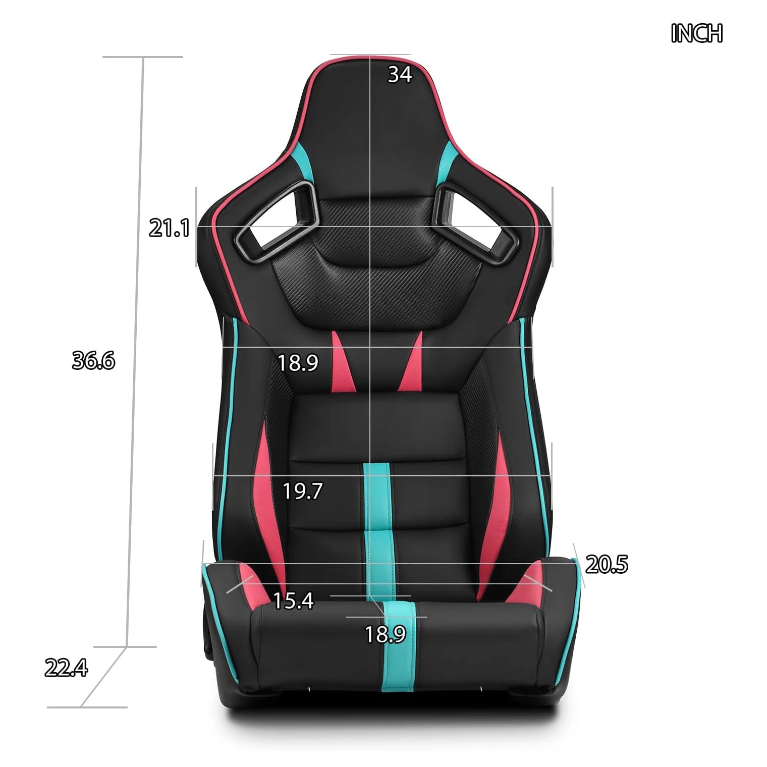 JIABEIR 1041D Black/Pink High Quality Leather Car Vehicle Comfortable Gaming Station Adjustable Sim Bucket Sport Racing Seats