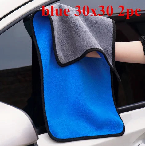 6/2pcs Microfiber Cleaning Towels Thickened Extra Soft High Water Absorption Plush Drying Car Washing Clothes Car Accessories