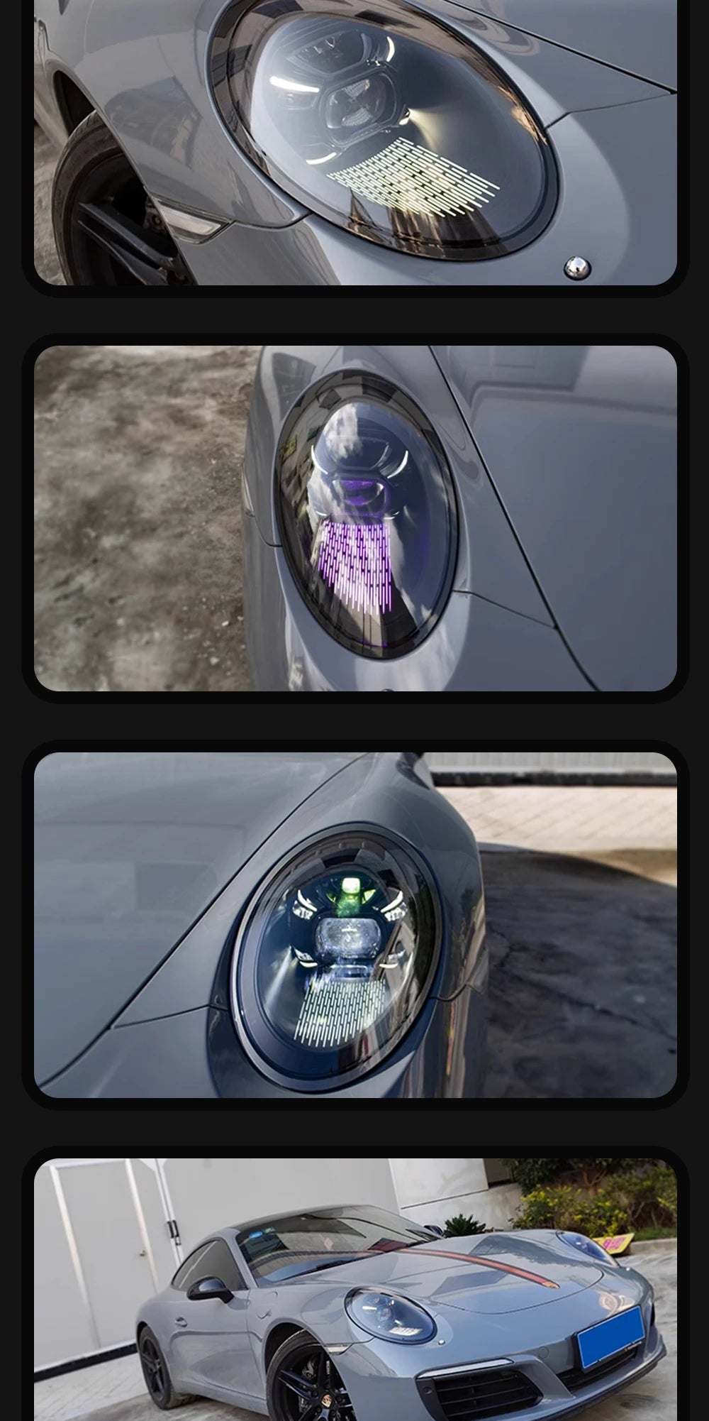 TYPY LED DRL Lightbar Projector Headlights Porsche 991 991.1 991.2 2012-2018 Porsche 911 PDLS Matrix Laser Plug Play LHD / RHD