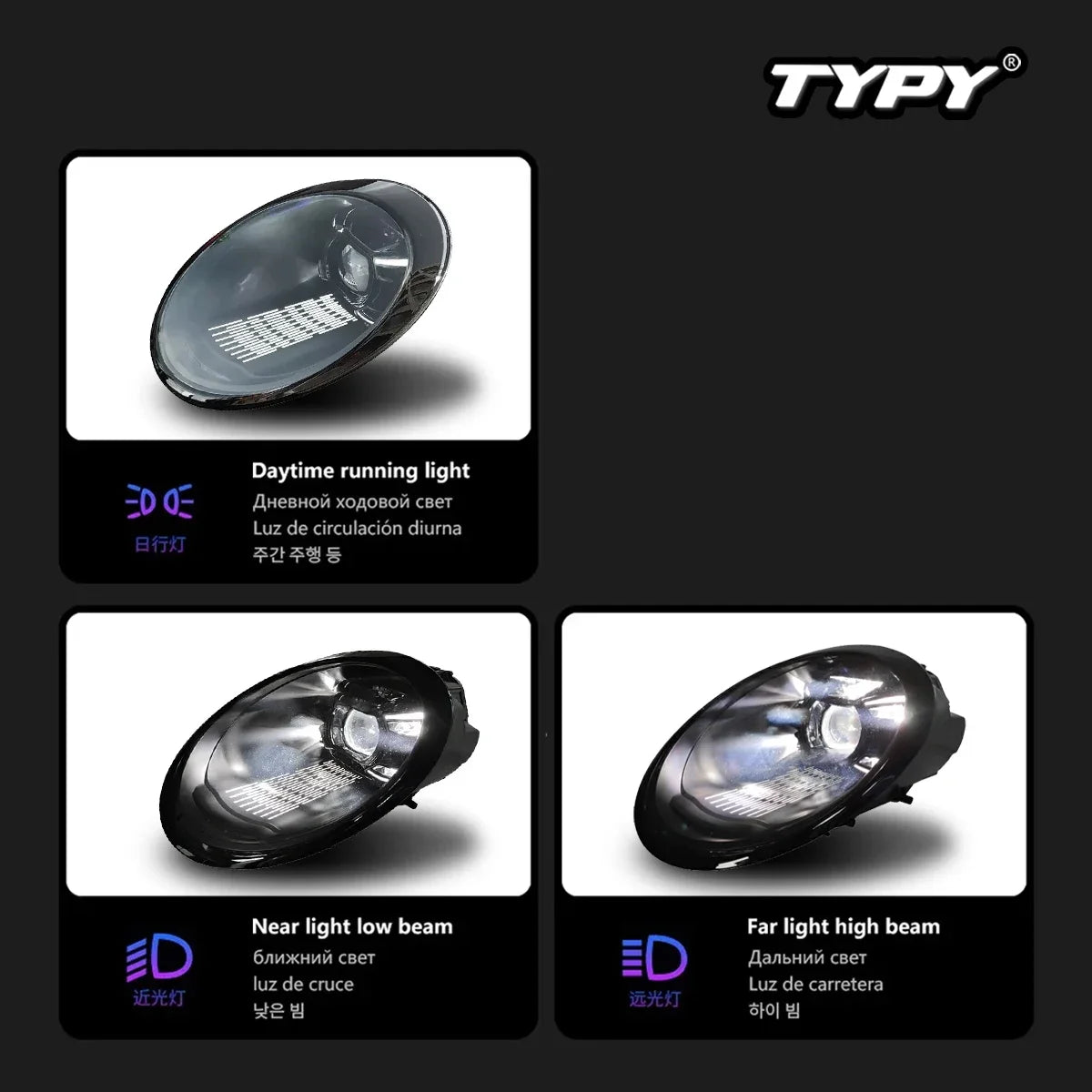 TYPY Headlights Car For Porsche 911 997 Headlight 2005-2012 997.1 997.2 Upgraded Dynamic Turn Car LED Matrix Headlight Assembly