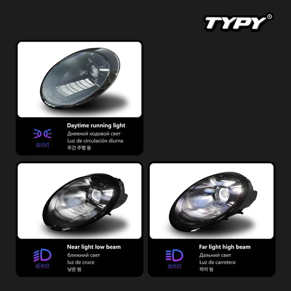 TYPY Headlights Car For Porsche 911 997 Headlight 2005-2012 997.1 997.2 Upgraded Dynamic Turn Car LED Matrix Headlight Assembly
