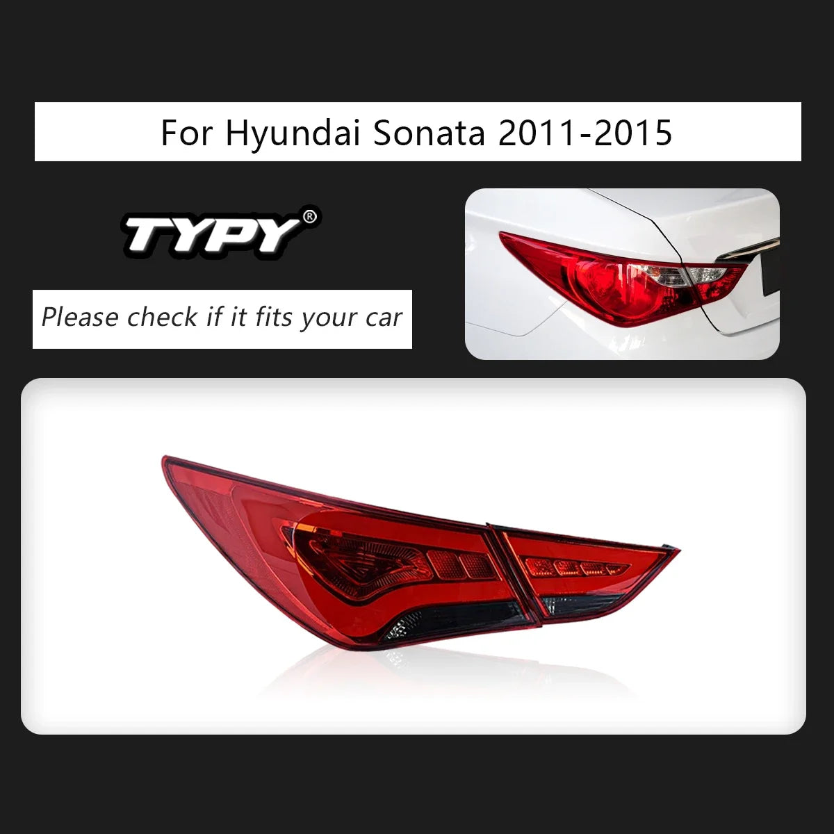 TYPY Car Tail Lights For modern Sonata 2011-2015 LED Car Tail Lamp Daytime Running Lights Car Accessories