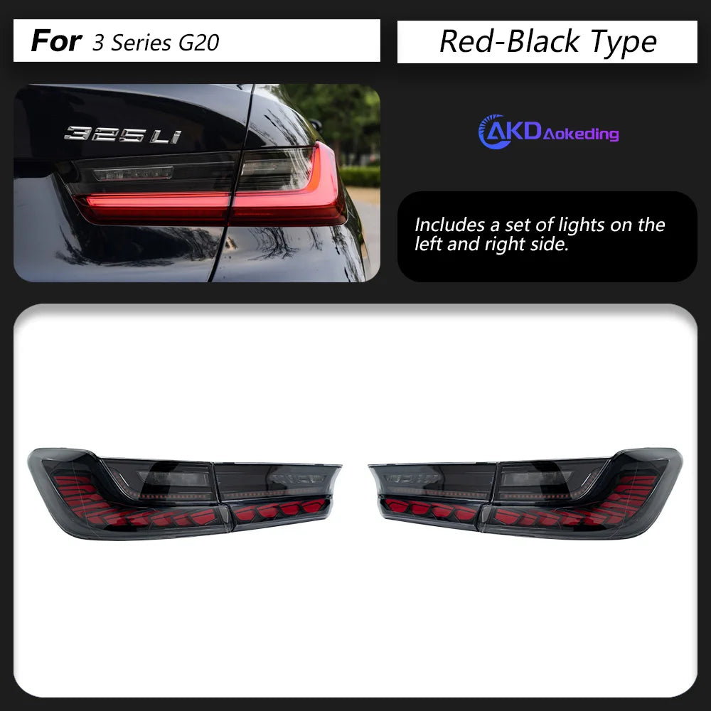AKD Tail Lamp for BMW 3 Series G20 G28 M3 LED Tail Light 2018-2021 325i 320i Rear Fog Brake Turn Signal Automotive Accessories
