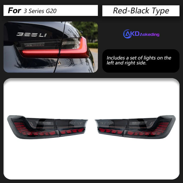 AKD Tail Lamp for BMW 3 Series G20 G28 M3 LED Tail Light 2018-2021 325i 320i Rear Fog Brake Turn Signal Automotive Accessories