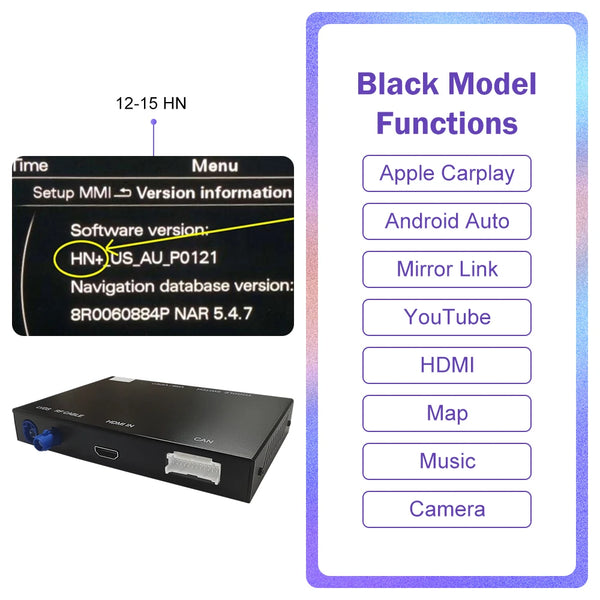 Wireless CarPlay for Audi A6 A7 2012-2018, with Android Auto Interface Mirror Link AirPlay Bluetooth Rear Camera carplay