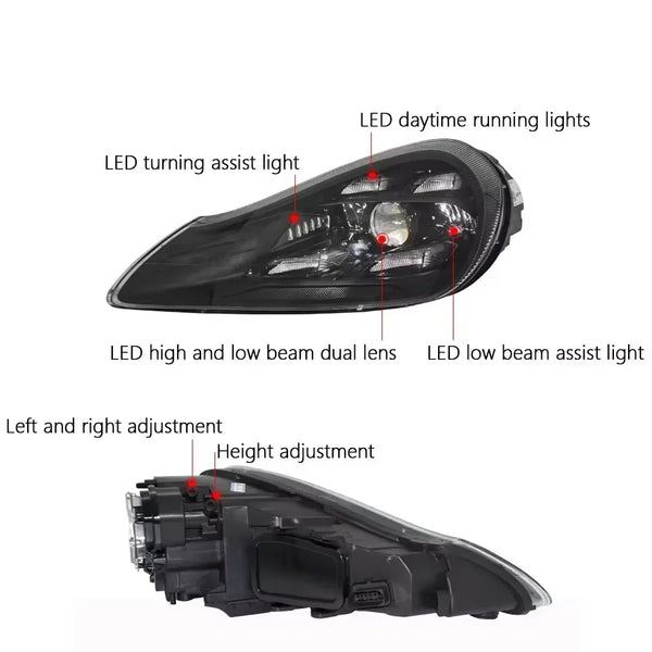 TYPY Car For Porsche Cayenne 957 Headlight 2007-2010 Upgraded Styling New LED Headlight Dynamic Turn Signal Lamp Car Accessories