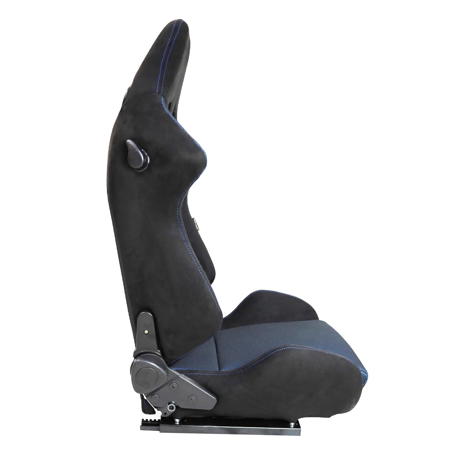 JIABEIR 1099 Universal Slider Quick Release Black Suede Blue Mesh Bucket Racing Seats
