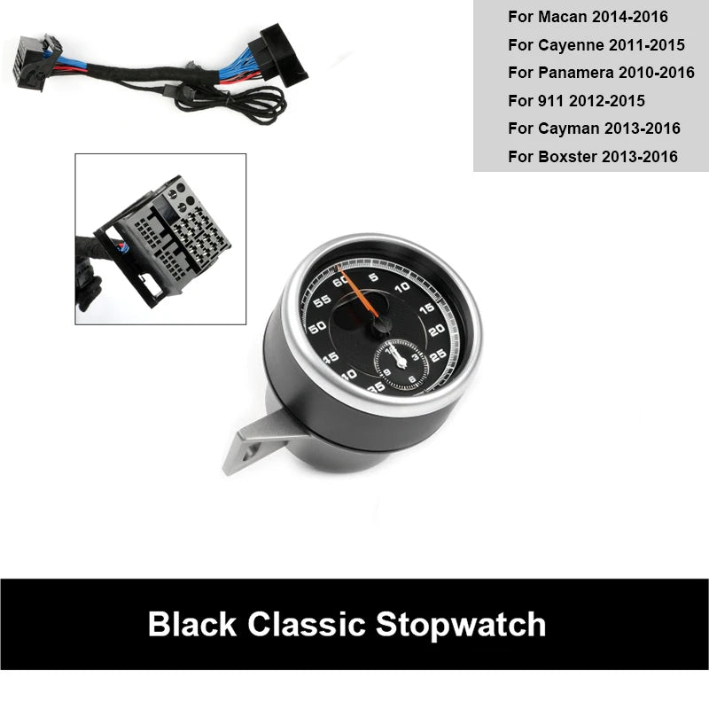 For Porsche Panamera 2010-2016 Cayman Boxster 2013-2016 911 2012-2015 Cayenne 2011-2015 Macan 14-16 Chrono Timer Stopwatch Clock