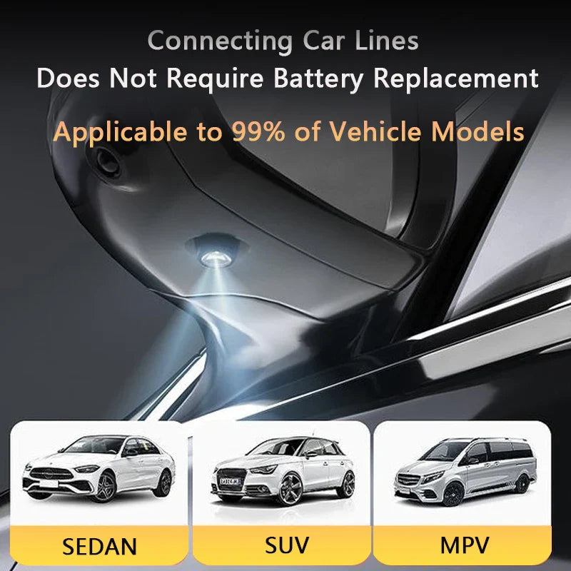 Car LED Puddle Door Lights – Universal Angel Wings Projection Lights for Side Mirrors