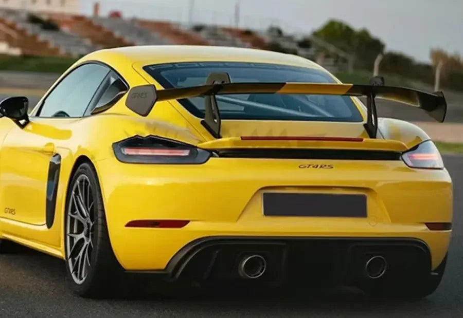 For Porsche 718  982 Cayman Boxste Carbon Fiber Tail fins Rear Trunk Spoiler Guide Wing Rear Wing GT4 RS Style upgraded body kit