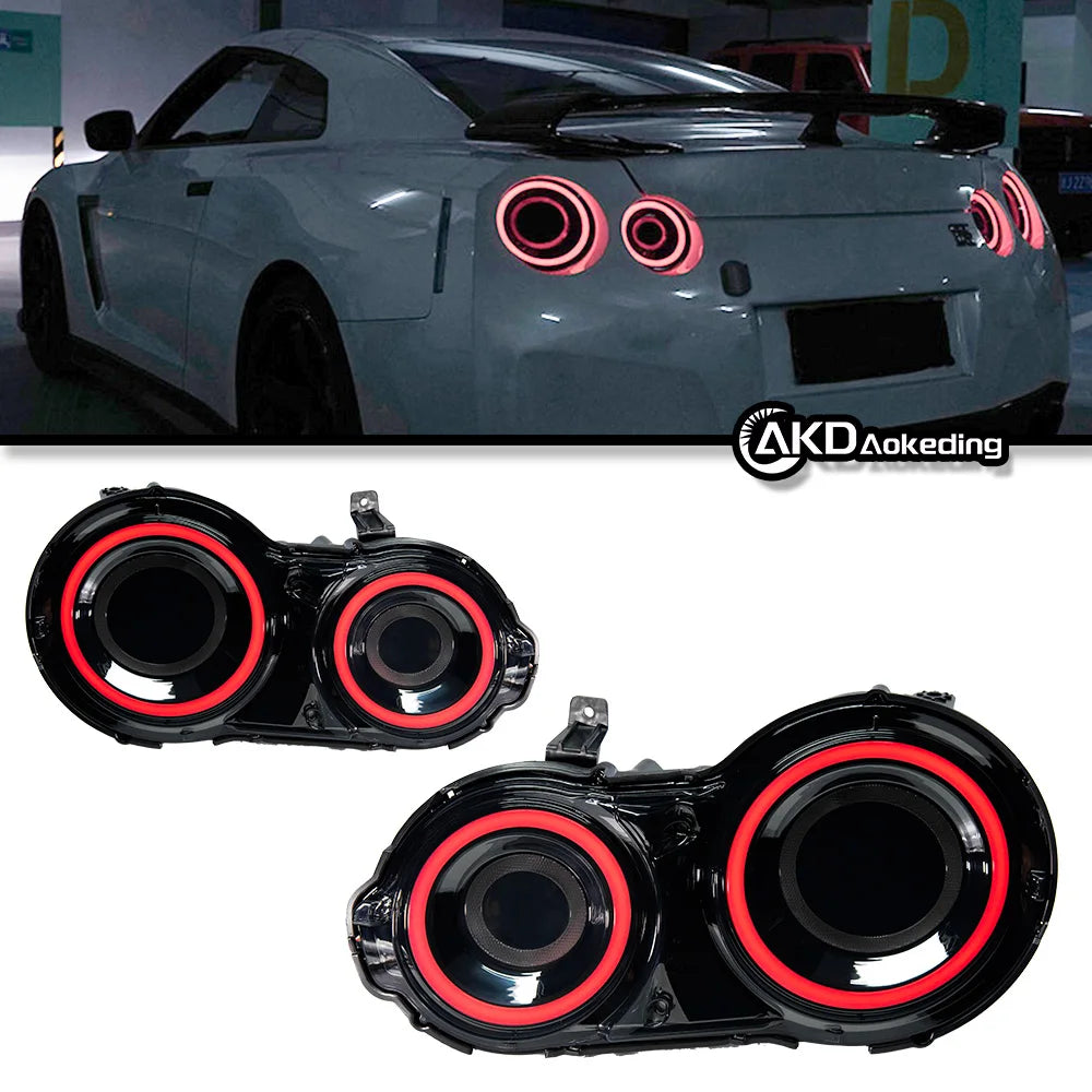 AKD Car Styling for  Nissan GT-R R35 LED Tail Light 2007-2023 GTR R35 Valenti Rear Fog Brake Turn Signal auto Accessories