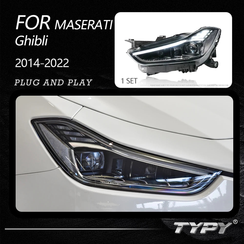 TYPY Car Headlights For Maserati Ghibli 2014-2022 LED Car Lamps Daytime Running Lights Dynamic Turn Signals