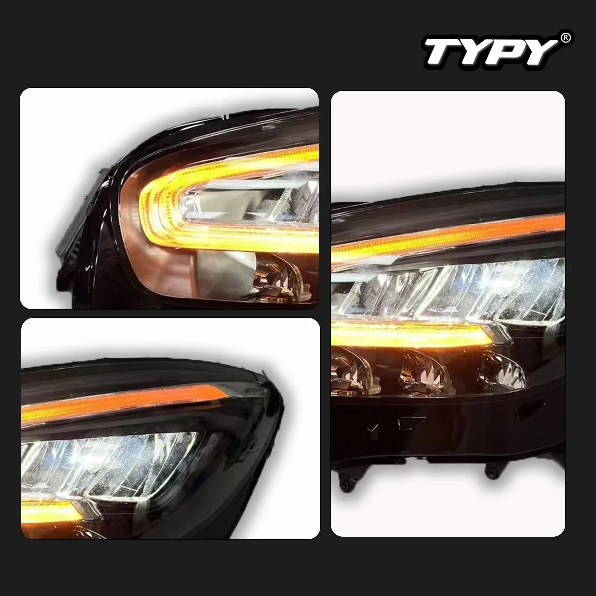 TYPY Car For Benz AMG GT Headlights 2015-2019 Upgrade Modified to New DRL Dynamic Turn Signal LED Headlight Auto Accessories