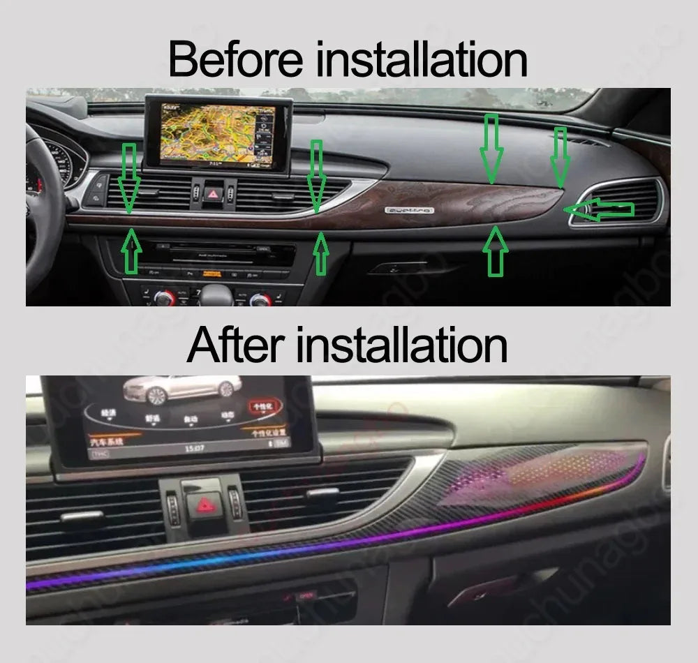 Ouchuangbo Ambient Light For A6 C7 S7 S6 A7 RS6 RS7 2013-2018 environmental Backlight Atmosphere Lamp Kit Symphony 256 Colors