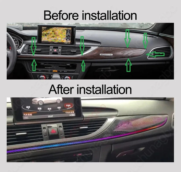 Ouchuangbo Ambient Light For A6 C7 S7 S6 A7 RS6 RS7 2013-2018 environmental Backlight Atmosphere Lamp Kit Symphony 256 Colors