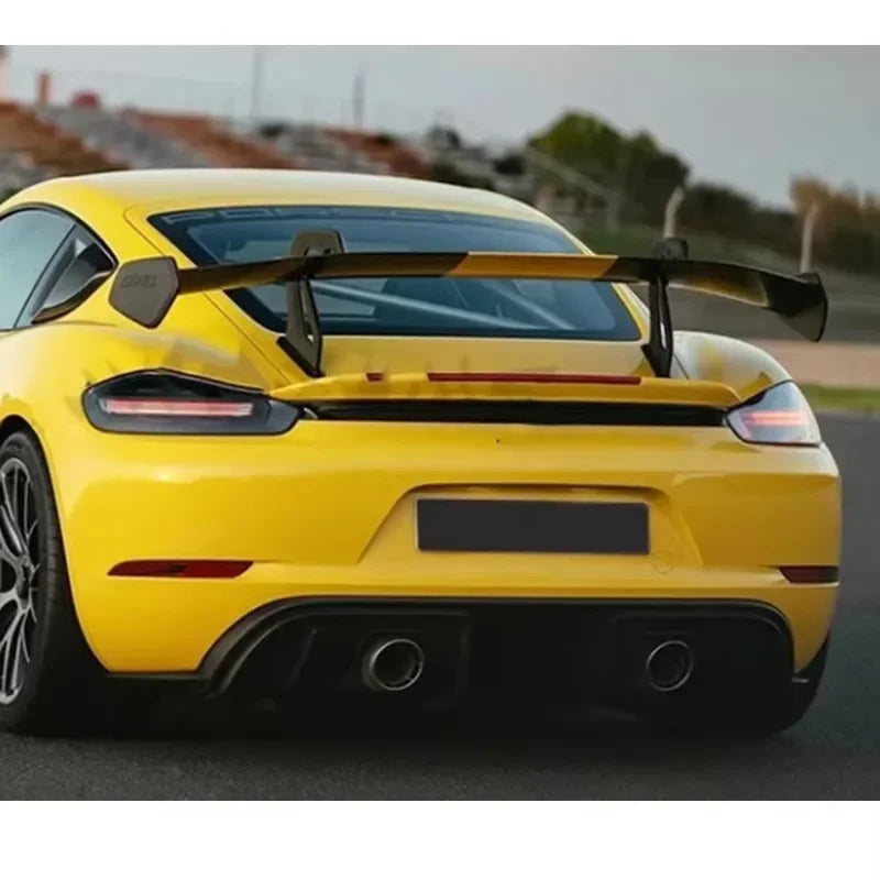 For Porsche 718  982 Cayman Boxste Carbon Fiber Tail fins Rear Trunk Spoiler Guide Wing Rear Wing GT4 RS Style upgraded body kit