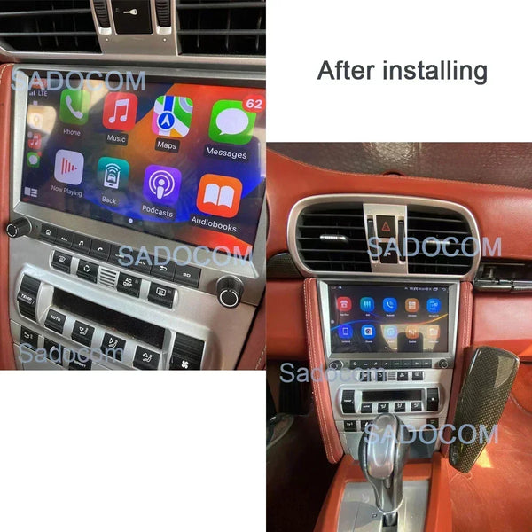 Grey 720P CarPlay 8" Android 14.0 Car DVD player 8 Core 4GB DSP multimedia GPS autoradio For Porsche 911 997 987 Cayman Boxster