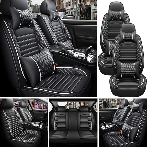 5-Seats PU Leather Universal Car Seat Covers Full set Front Rear Seat Cushion
