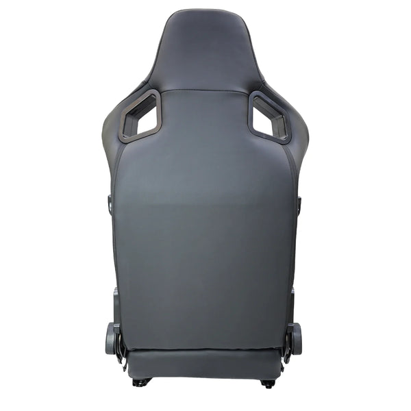JIABEIR 1041 Universal Slider Quick Release Black Leather Bucket Racing Seats