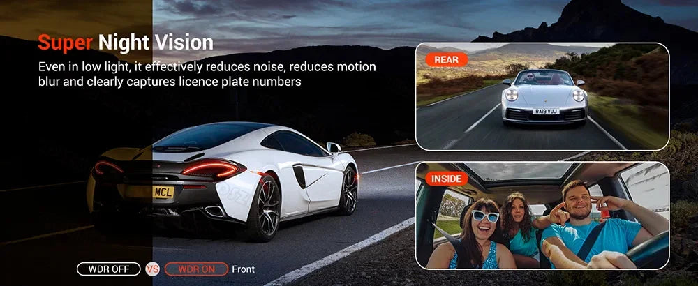 3 Lens Car Recorder with Memory Card Car Camera 1080P VCR WIFI Car DVR 2 Lens Front and Rear View Camera Night Vision Car Access