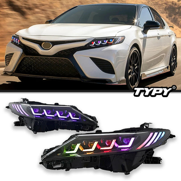 TYPY Car Lights For Toyota Camry RGB 2018-2024 Headlight LED Projetor head Lamp Daytime Running Light Automotive Accessories