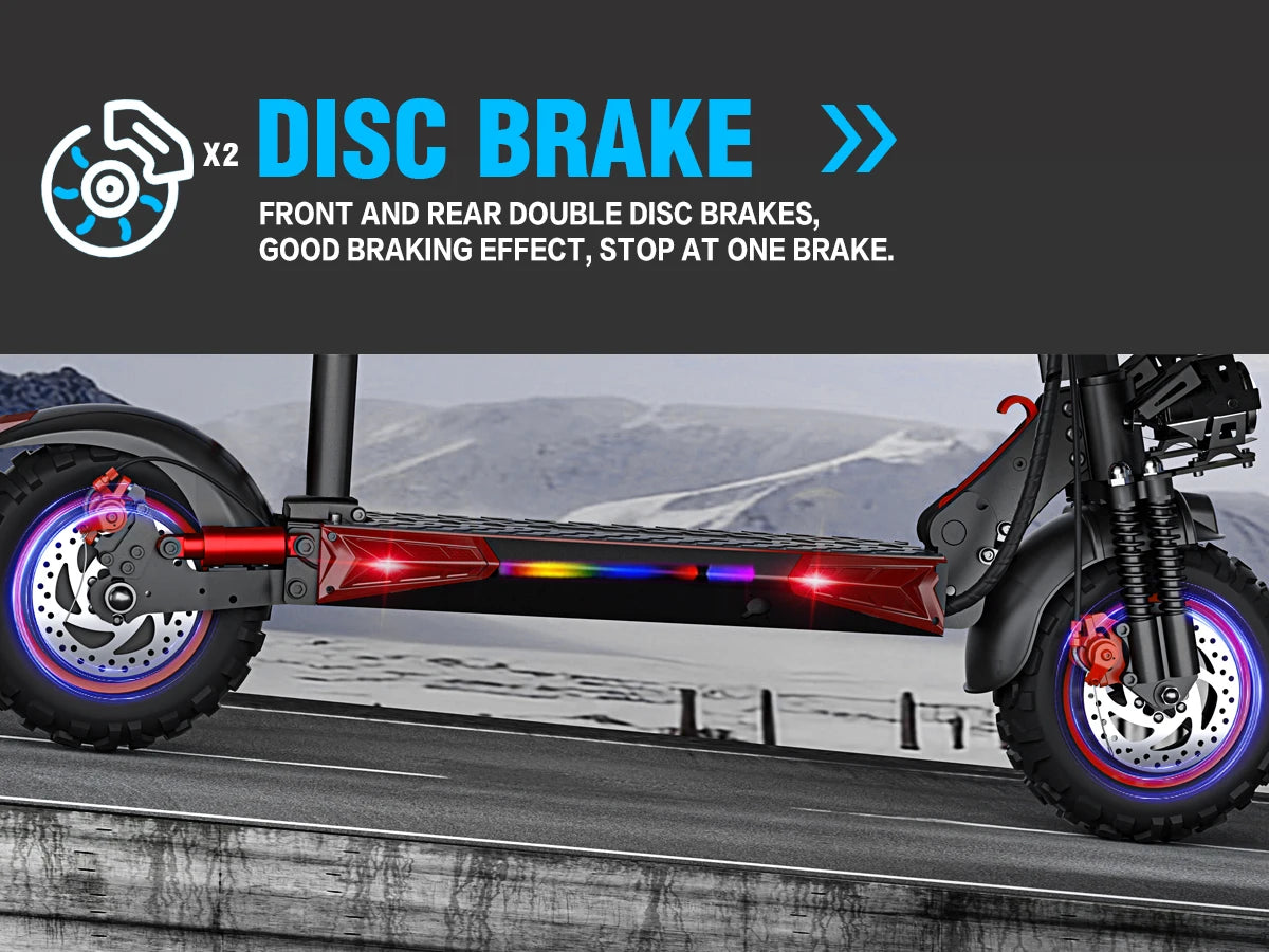 1200W Electric Scooter with Seat for Adult, Max Speed 34mph, 35miles Range, 11'' Off-road Tires, Fast E-scooter for Commuting