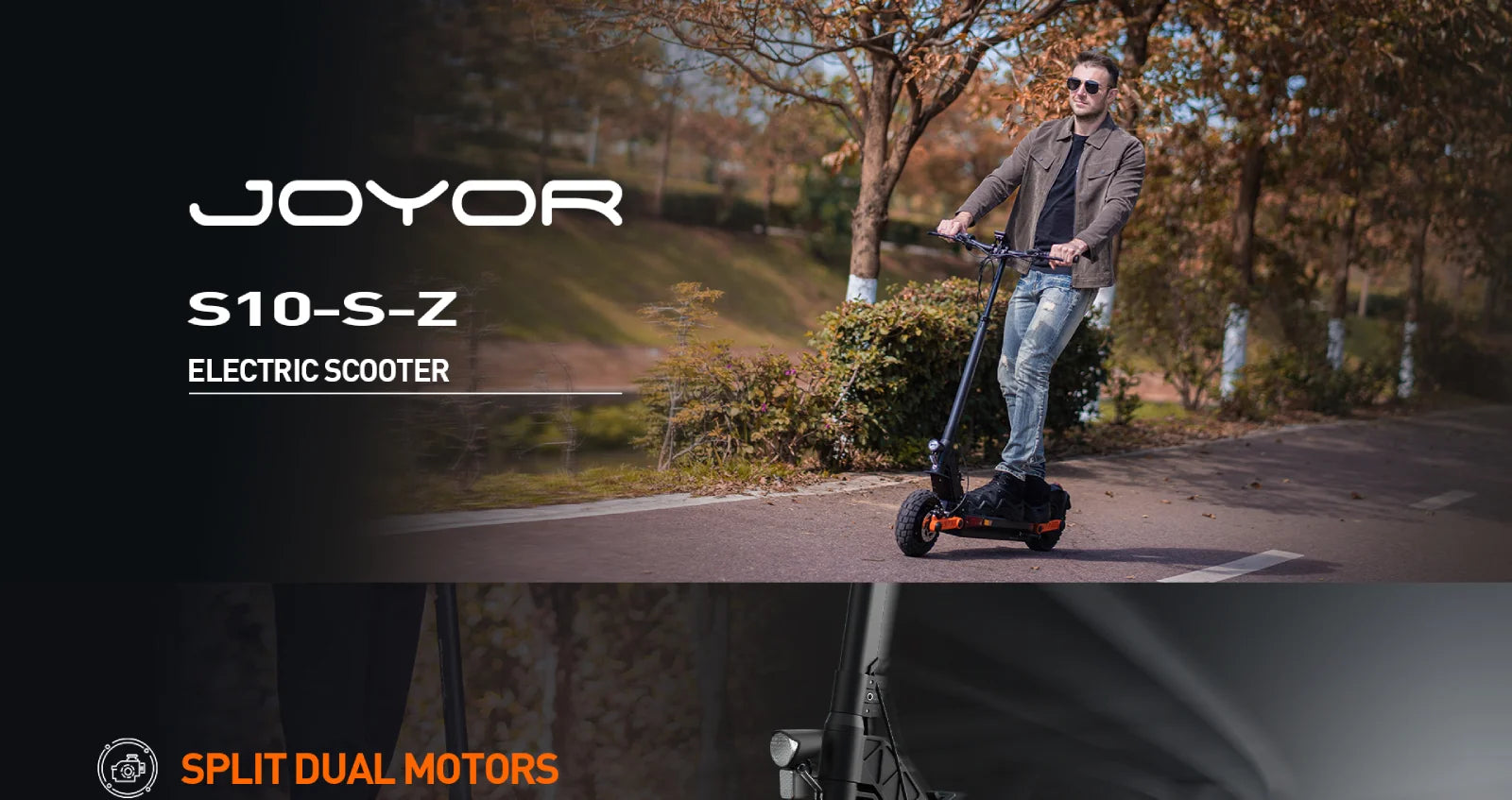 Joyor S10-S-Z Adult E-scooter 1000W*2 Motor 60V18Ah Escooter 10 Inch Off Road Tire Off Road Electric Scooter