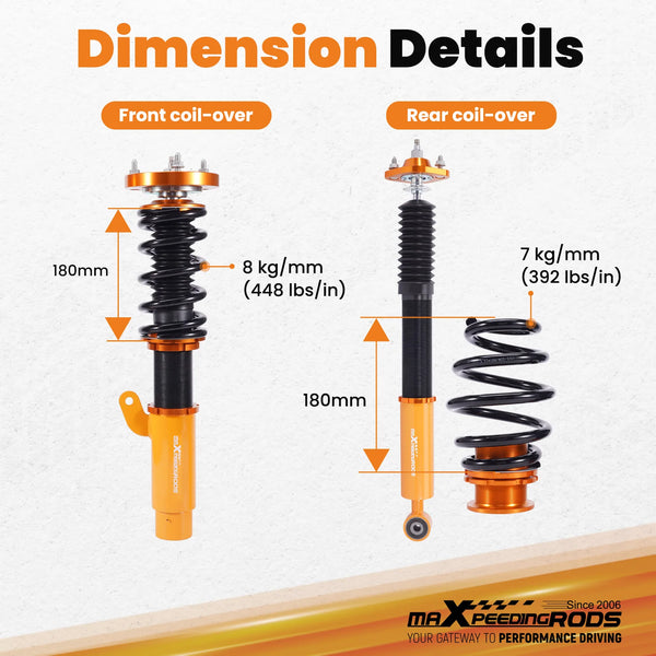 Coilovers Suspension 24 Way Damper Shocks For BMW E46 320i 325i 330i 1998-2005 Lowering Suspension Shock Absorber Kit