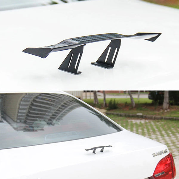 Universal Mini Spoiler 3D Rear Trunk Wing Boot Lip Spoiler Stickers Car Exterior Funny Accessories Decoration Carbon Fiber Look