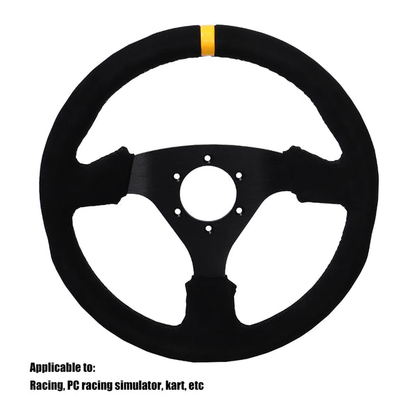Universal 330mm Steering Wheel Suede Drift Sim Racing Game Steering Wheel Flat Aluminum Frame13Inch