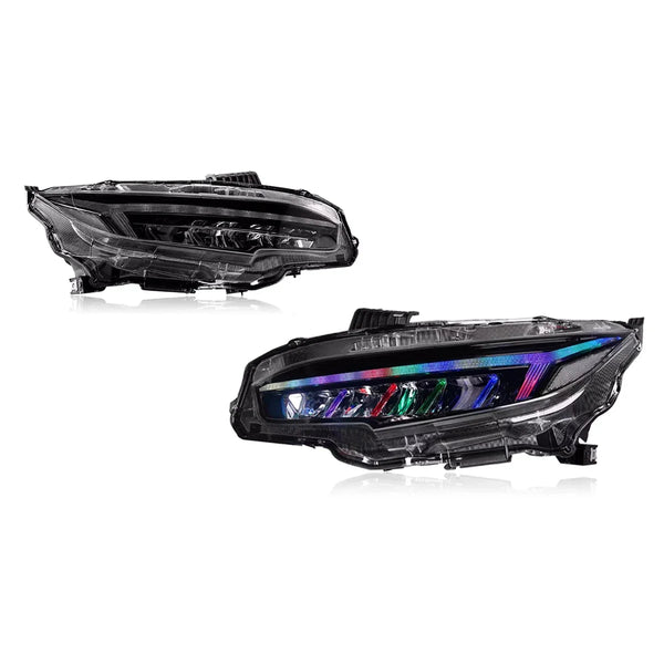 TYPY New LED Head Lamp Upgrade Modified For Honda Civic 10th RGB Headlight 2016-2021 Dynamic Signal Head Lamp Auto Accessories
