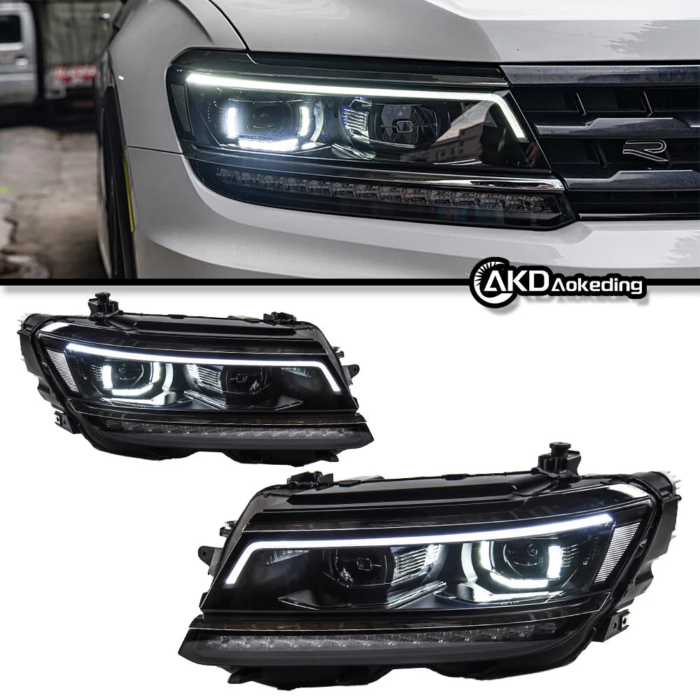 AKD Car Styling for VW Tiguan Headlights 2017-2021 Tiguan LED Headlight DRL Hid Head Lamp Angel Eye Bi Xenon Beam Accessories