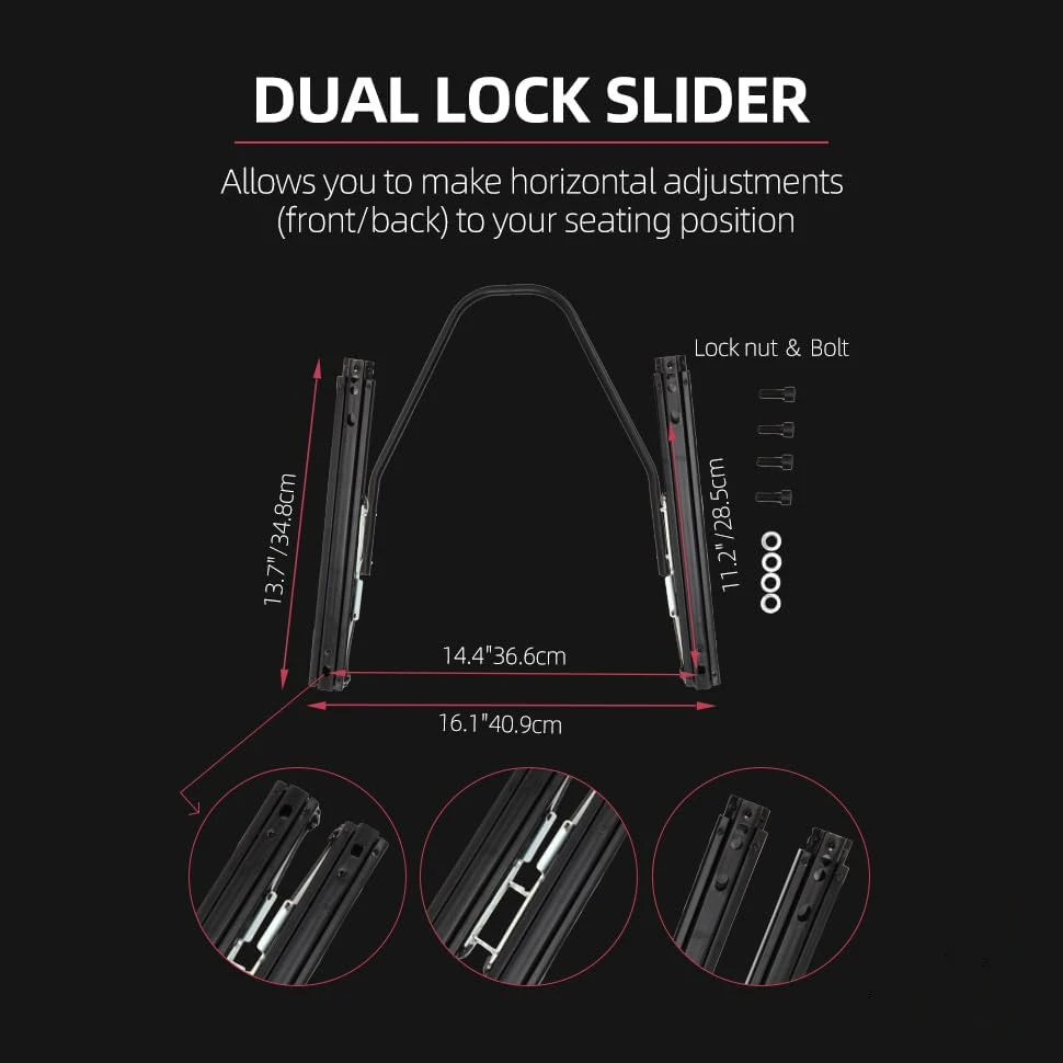 JIABEIR 1041D Black/Pink High Quality Leather Car Vehicle Comfortable Gaming Station Adjustable Sim Bucket Sport Racing Seats