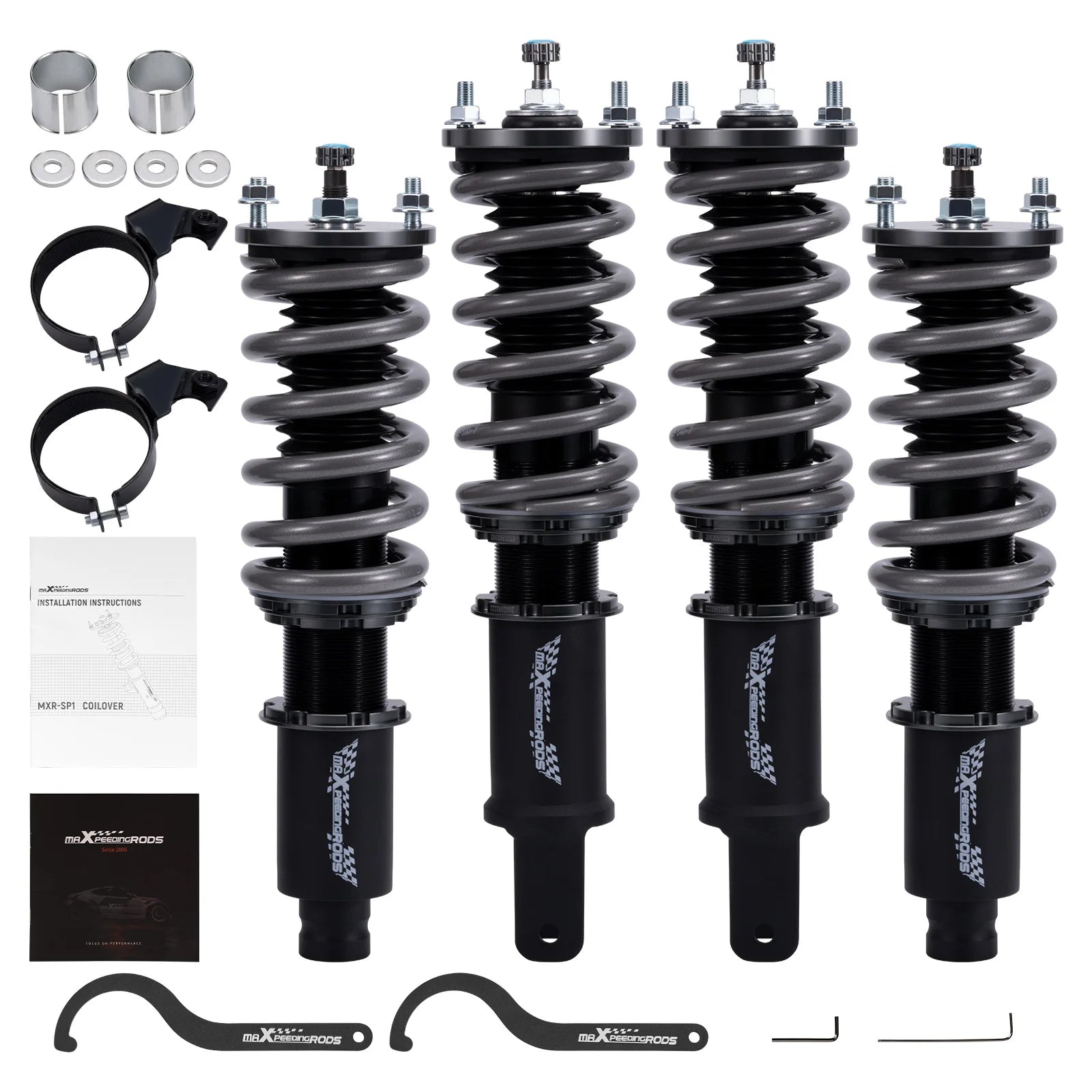Maxpeedingrods T7 Coilovers Struts Shocks Kit For Honda CR-X 1988-1991 ED EE EF For Honda Civic 1996-2000 EJ EK EM