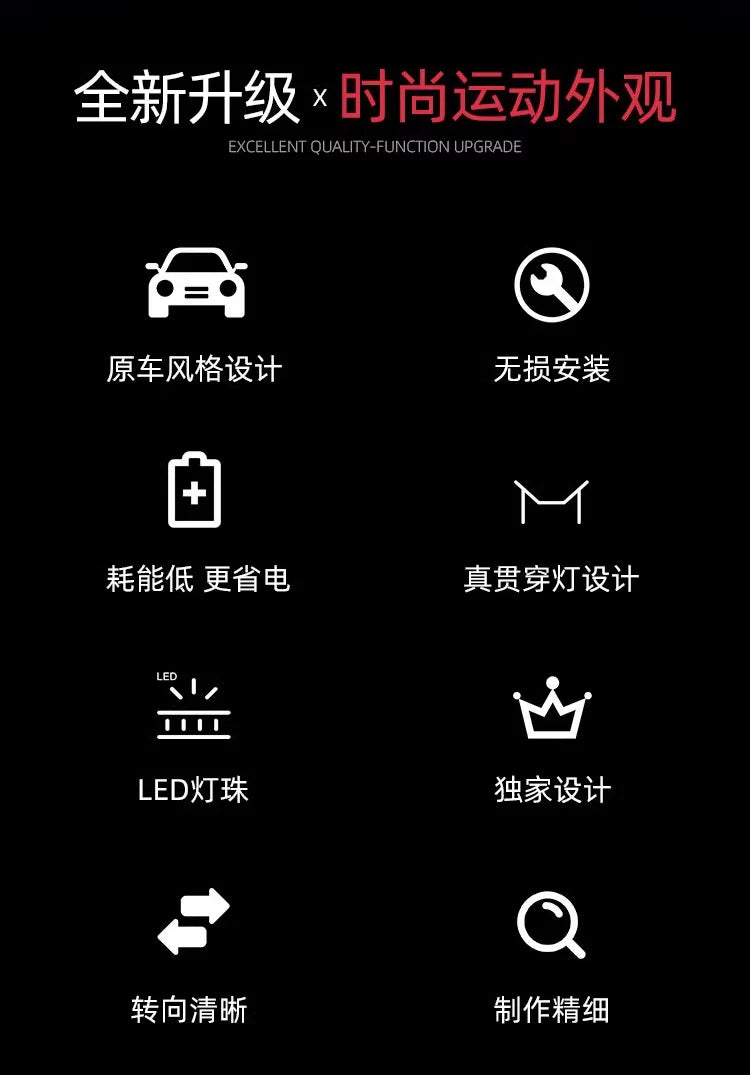 TYPY LED DRL Tesla Model 3 Model Y 2017-2023 Taillights Lightbar Start-up Welcome Dynamic Sequential Rear Lights Tail Lamps Smoke Black / Red LHD & RHD